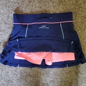 Lorna Jane Blue Tennis Skirt with contrasting Coral Pink Women’s Size Small